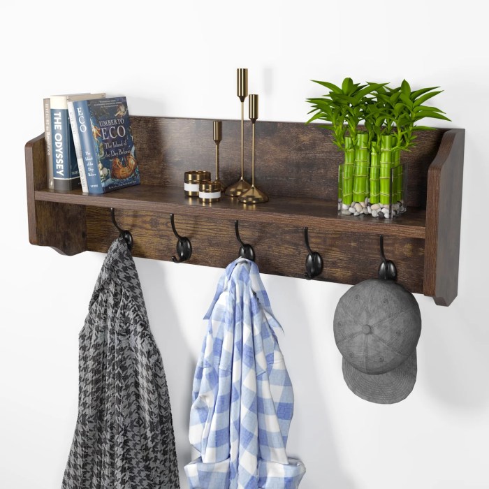 Coat rack wall mounted gray shelf drifted modern hanging entryway grey racks inch depot prepac laurel foundry farmhouse wide dec