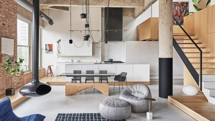 Conception dinterieur pour loft industriel