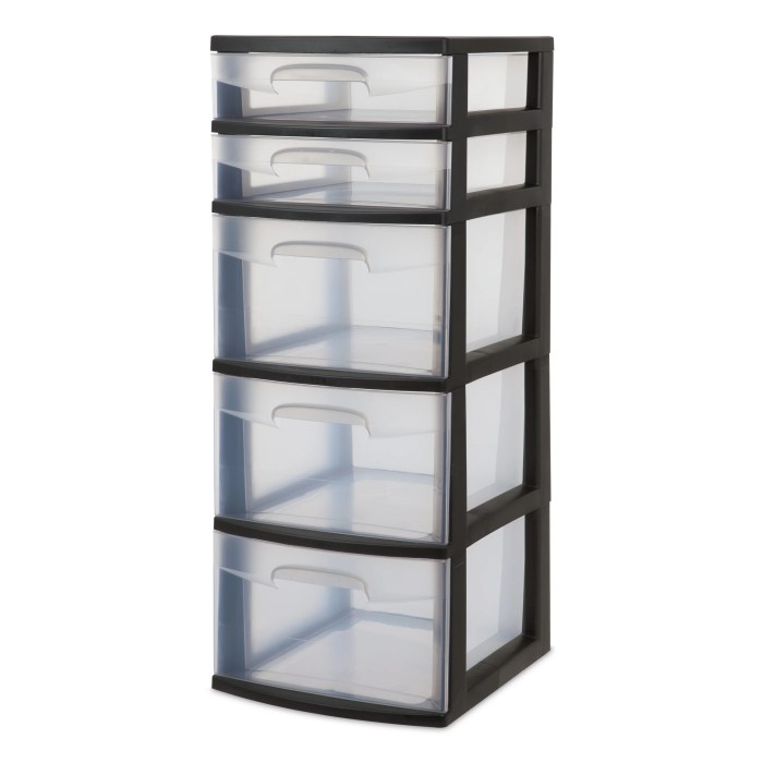 Plastic drawer tower