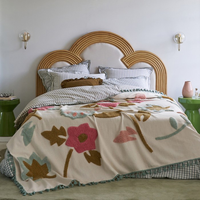 Walmart chenille bedspread floral cotton tufted kingston