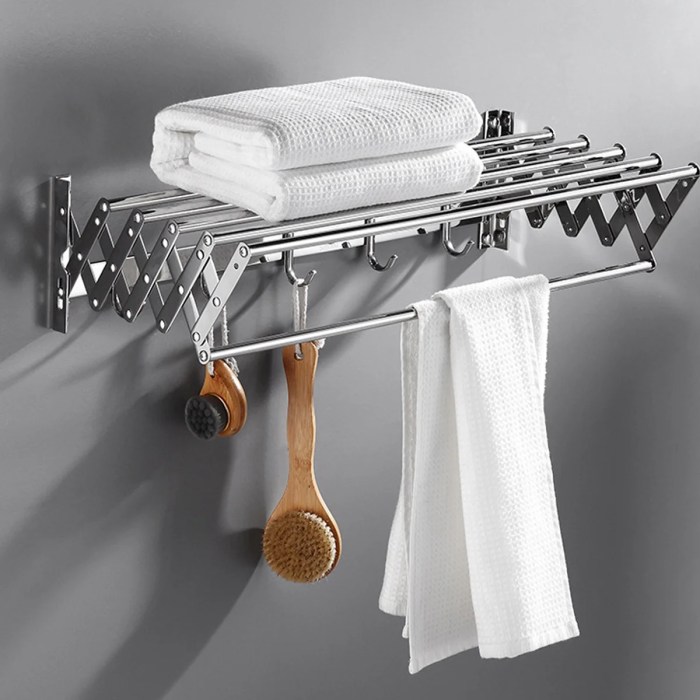 Rack drying wall towel mounted clothes bathroom rail steel stainless bar expandable holder storage hotel racks canada