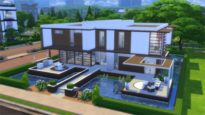 Sims 4 construction maison moderne