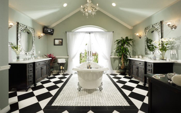 Salle de bain design luxe noir et blanc