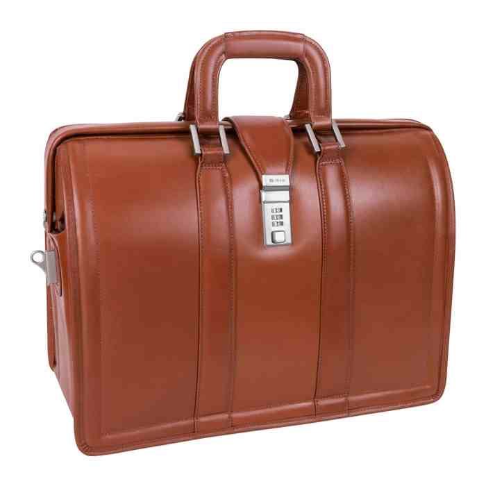 Leather briefcase brown white osmosis isolated background