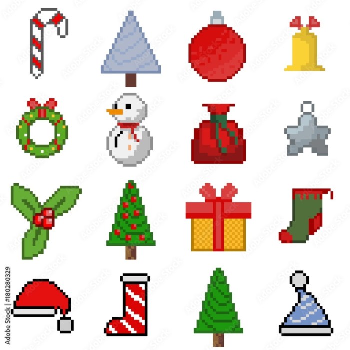 Dessin pixel de noel