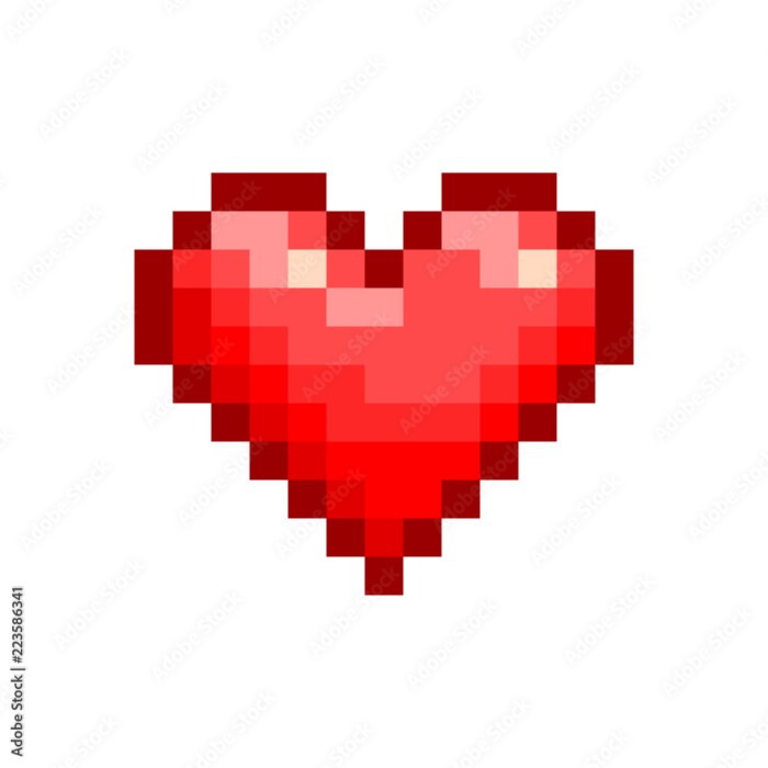 Pixel art coeur drapeau