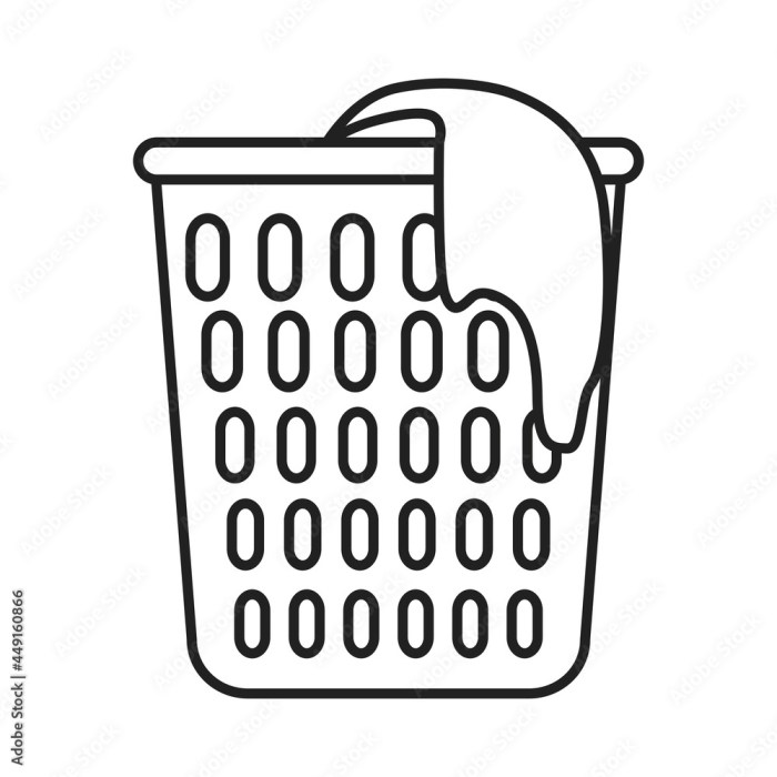 Laundry dirty basket white background clothes stock