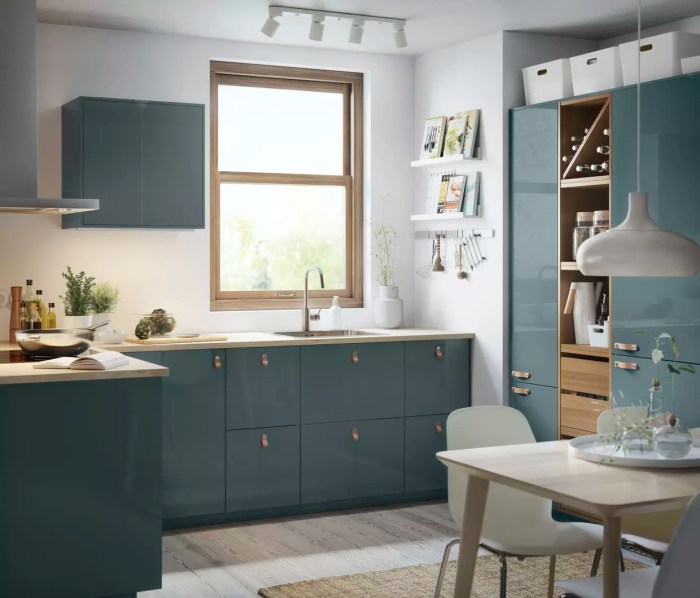 Cuisine ikea kallarp gris turquoise