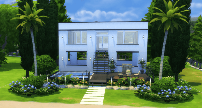 Sims 4 construction maison moderne