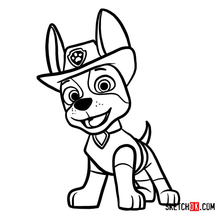 Paw patrol drawing everest draw step drawings cartoon characters sketchok cartoons guide clipartmag paintingvalley