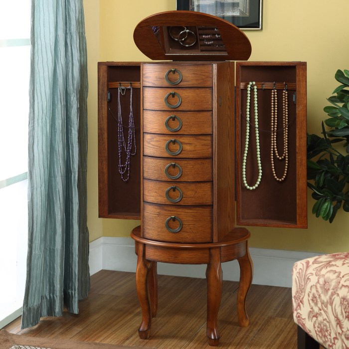 Jewelry armoire powell mirror furniture glass wayfair standing armoires