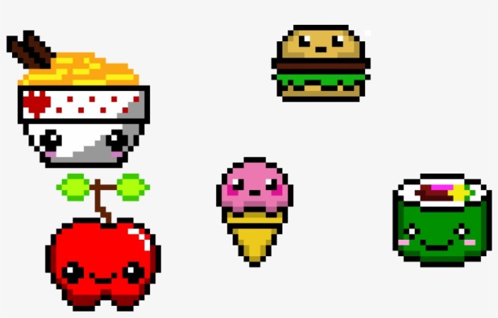 Pixel art facile nourriture kawaii