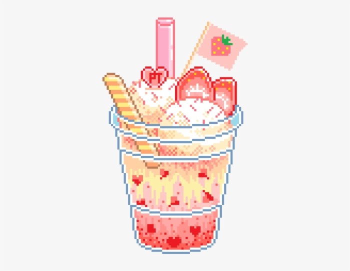 Pixel art nourriture kawaii facile