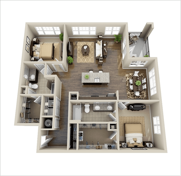 Plan appartement 2 chambres