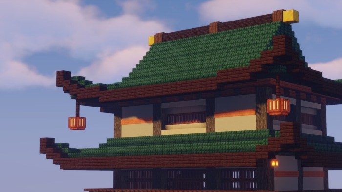 Toit japonais minecraft