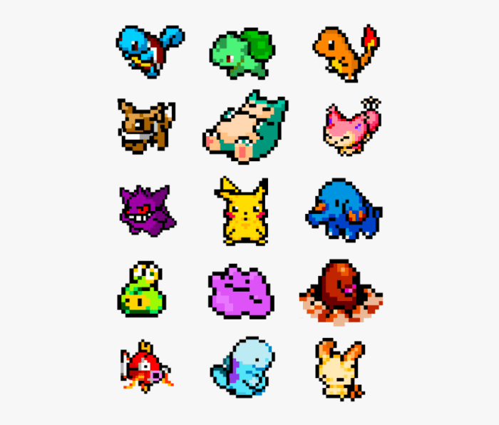 Pixel art a imprimer pokemon