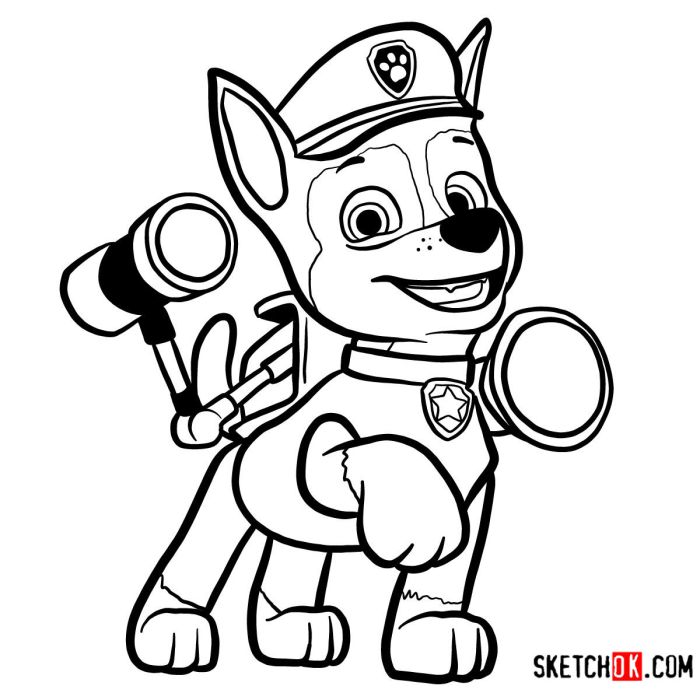 Paw patrol rocky draw step drawing cartoon easy sketchok characters