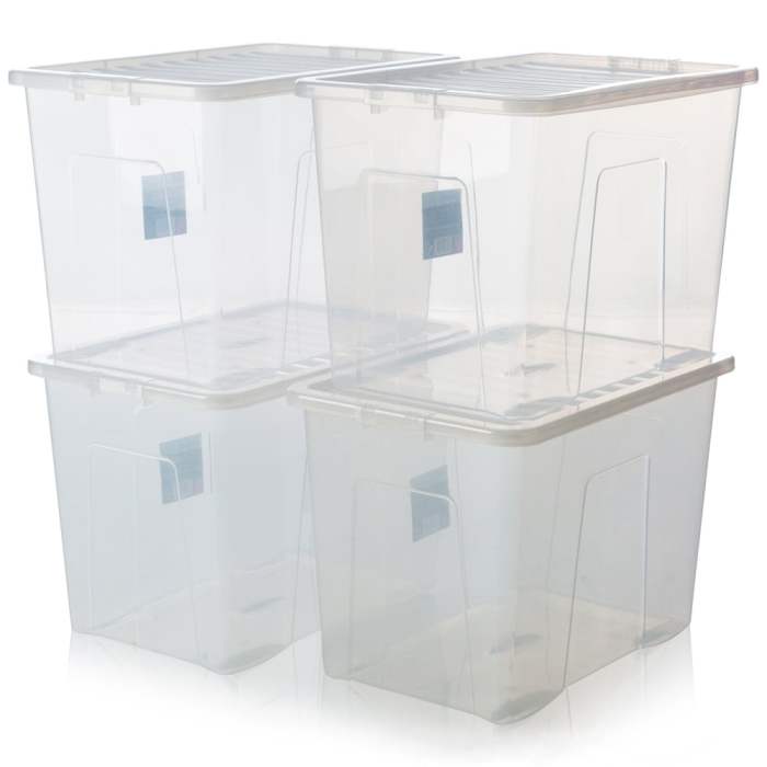 Storage box wheeled sterilite plastic bins totes depot organization