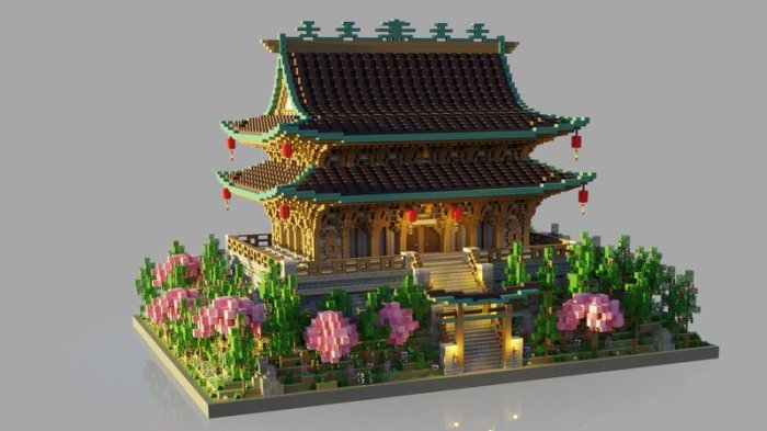 Maison chinoise minecraft