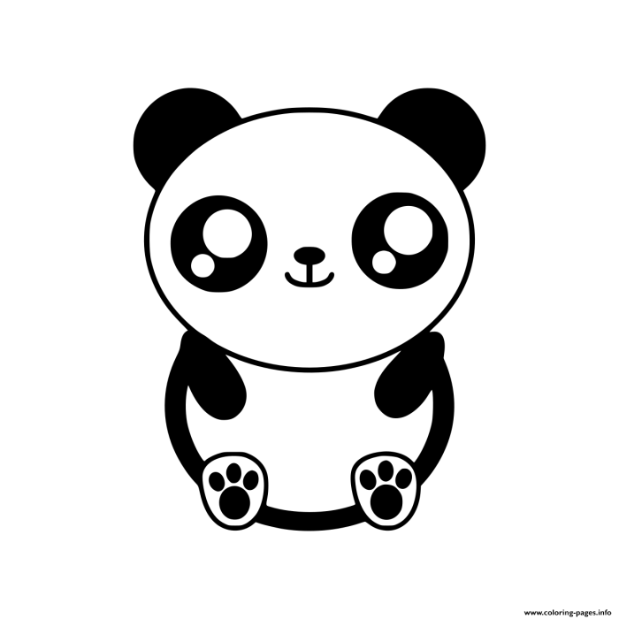 Coloriage panda kawaii