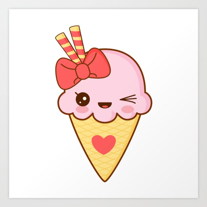 Dessin kawaii nourriture glace