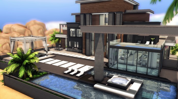 Sims 4 construction maison moderne