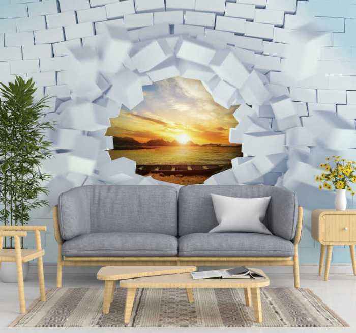 Poster mural geant trompe loeil