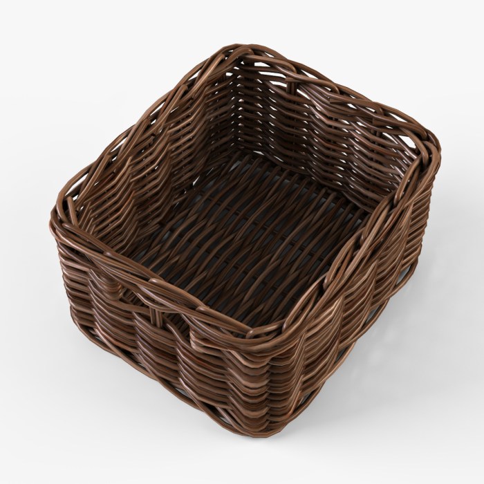 Ikea brown wicker 3d model basket wireframes videos show