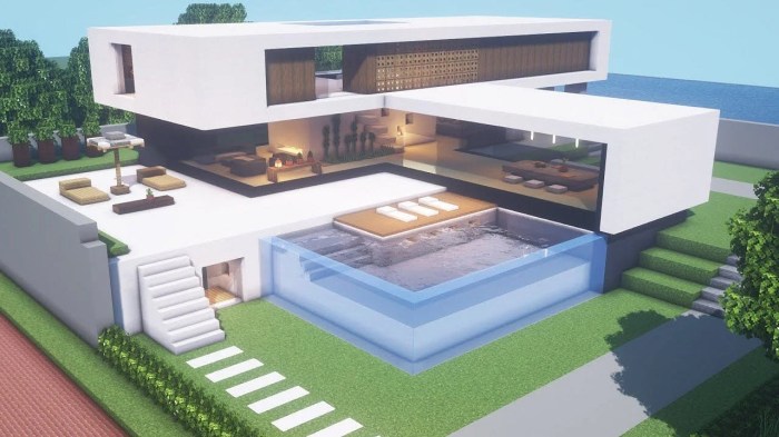 Plan maison moderne minecraft