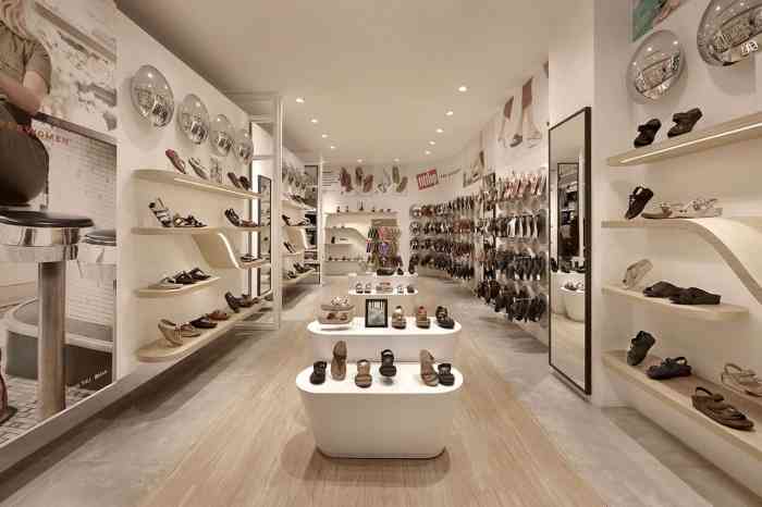 Interior store luxury retail impinj shoe shop marketing display bright vinyl aspecta stock commercial brands gateway tracking rfid introducing inventory