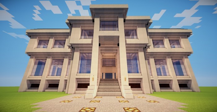 Minecraft quartz house build modern tutorial