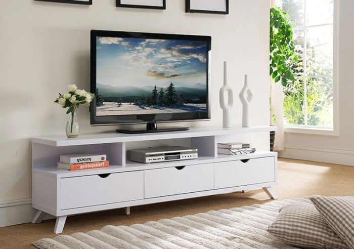 Meuble tv blanc pas cher