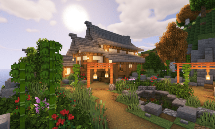 Maison minecraft japonaise