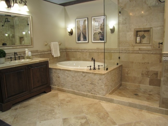 Travertine claros thetileshop honed shower tileshop