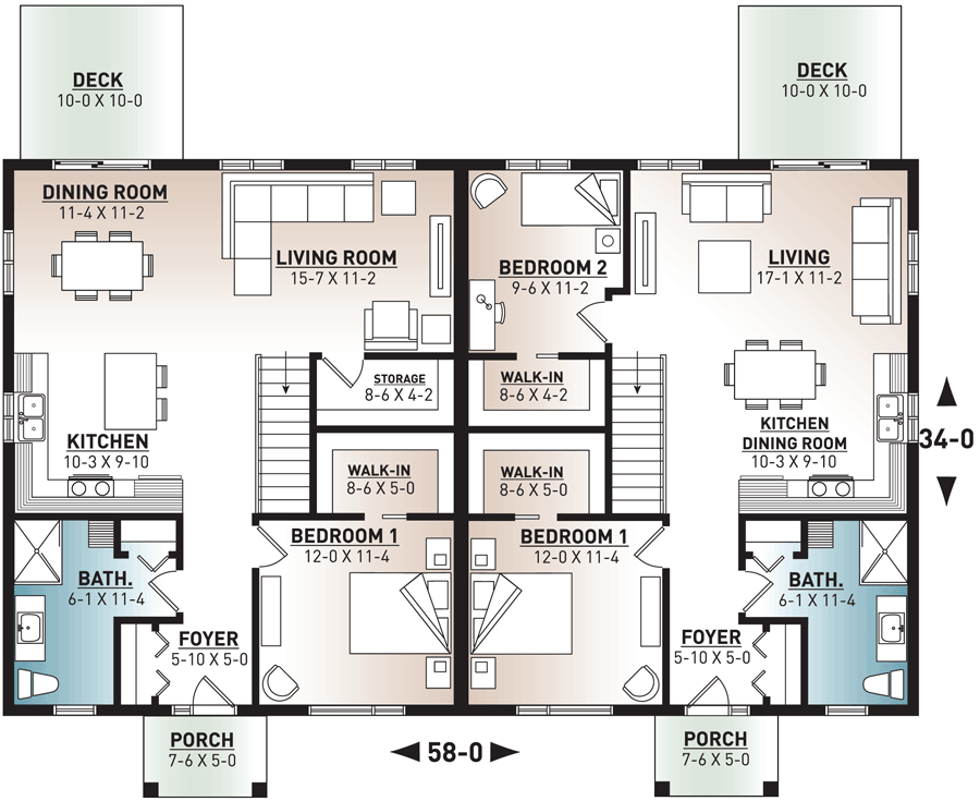 Duplex house luxury plans floor plan bedroom room actual family living kitchen pinoy eplans pinoyeplans