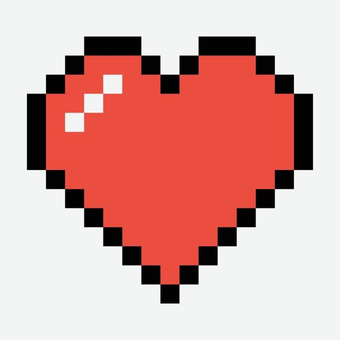 Pixel art coeur drapeau