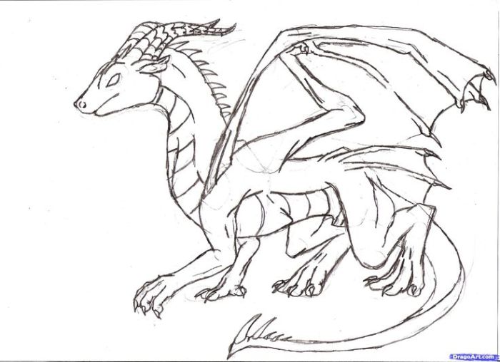 Dragon drawing pencil easy simple faces getdrawings