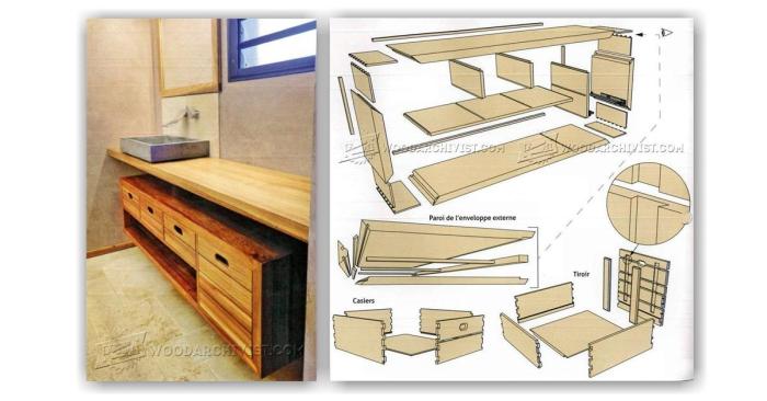 Plan de travail salle de bain bois leroy merlin