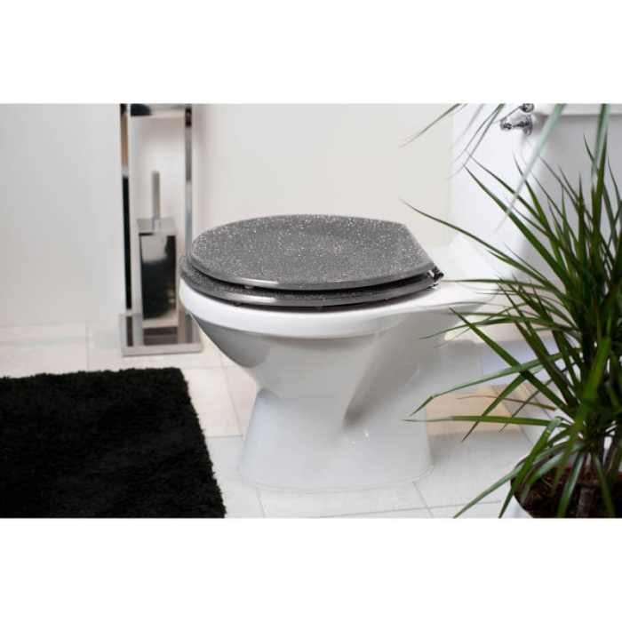 Abattant wc paillettes argent