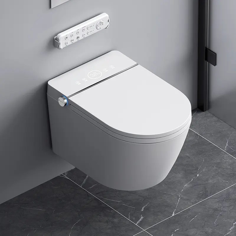 Toilet wall toilets mounted bathroom remodelista hung tank ideas easy pieces bathrooms actuator mount water small cistern seat bowl gerberit