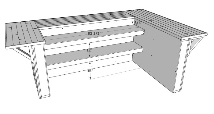 Plan de travail arrondi pour bar