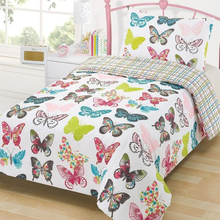 Duvet single girls bedding covers sets cover ebay butterfly bed pillowcase bedroom set double sold