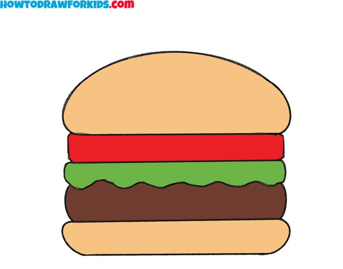 Comment dessiner un hamburger kawaii