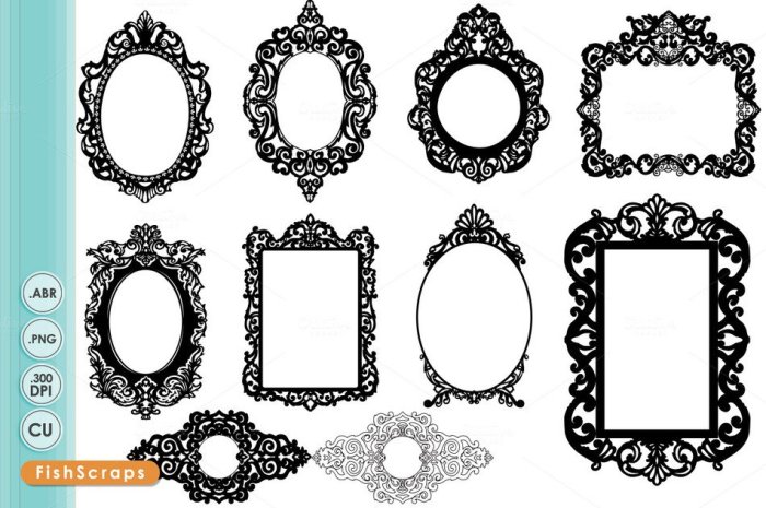 Frames baroque style vector preview