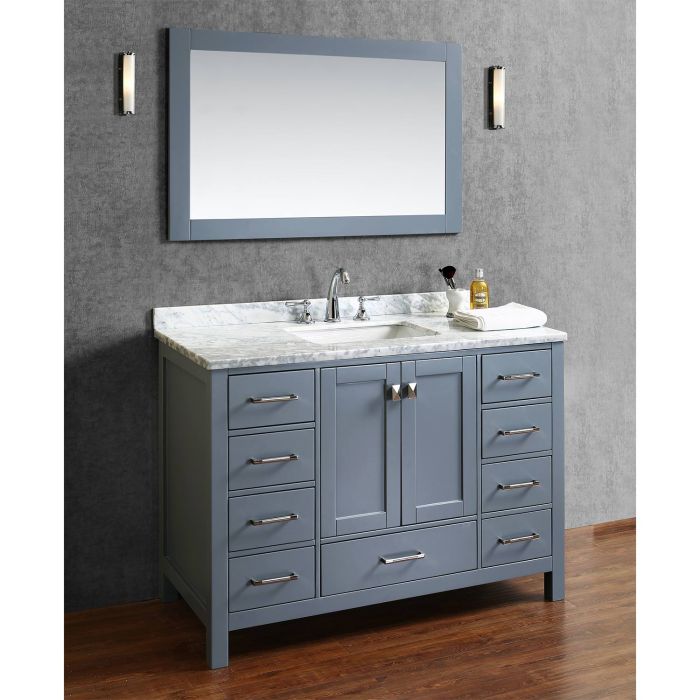 Vanity single bathroom 48 wood grey bathrooms solid charcoal vanities inch hm wmsq cg vincent spacious decision perfect small quality