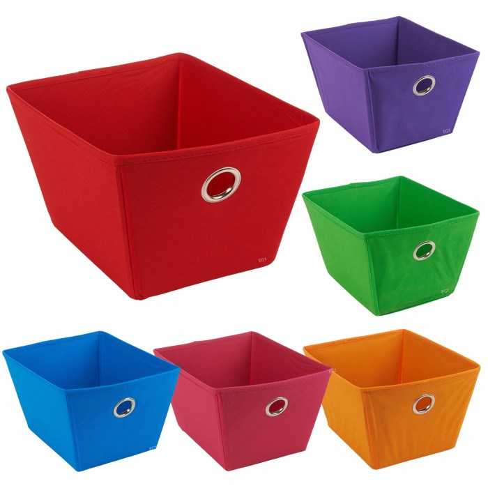 Storage fabric box non boxes woven containers bits bobs cubes bins organiser bin cube unit foldable collapsible green organizer component