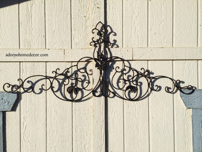 Wall decor outdoor metal scroll iron wrought rustic large tuscan garden decors antique ornamental wood decorative style decorate ebay