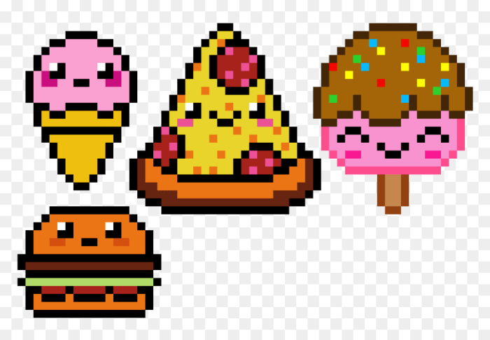 Pixel art nourriture kawaii facile