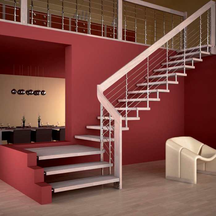 Turn staircase homestratosphere glass hardwood stair