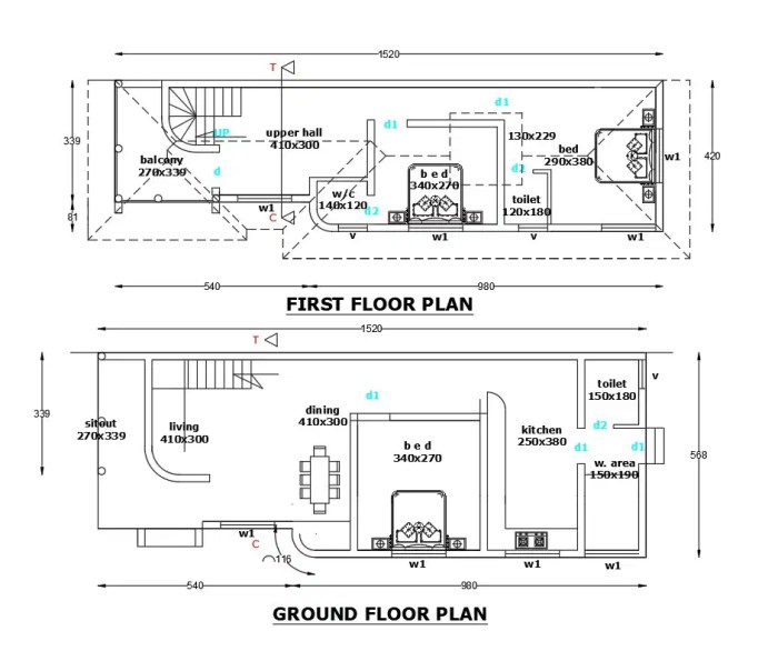 Plan maison 50m2 au sol